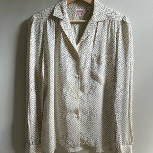 Vintage Silk Dotted Blouse